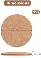 Vensovo Cork Plant Coasters & Saucers – Absorbent Round Mats for Indoor Flower Pots, Planters, Houseplants, Surface Protector for Table & Floor, 2pcs-18inch - Image 2