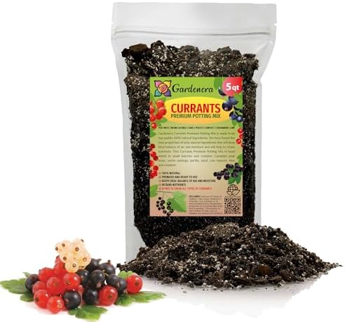 Gardenera Premium Currant Plant Potting Soil Mix - Optimal Nutrient-Rich Blend for Thriving and Juicy Currants - 5 Quart by Gardenera