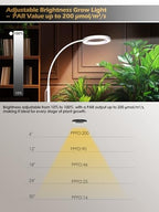 24W Grow Lights for Indoor Plants, Full Spectrum LED Plant Light With Stand - Image 4