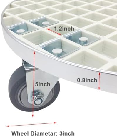 Large Potted Plant Caddy, Heavy Duty Iron Garden Flower Pot Planter Mover Planter Trolley on Wheels, Sturdy Designed Potted Plant Stand with Wheels,B - Image 3