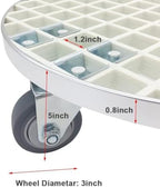 26inch Heavy Duty Plant Caddy 1600lb Capacity for Moving Large Potted Plants, Lattice Plant Stand Dolly W/Lockable Caster Wheels Outdoor Indoor, Round,D - Image 3