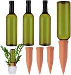 SiliFine 3 Sets Terracotta Watering Spikes,Dark Green and Terracotta by SiliFine