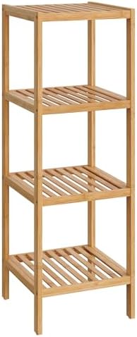 SONGMICS 4-Tier Bamboo Shelf, Freestanding Bathroom Storage Rack by SONGMICSbySONGMICSHOME