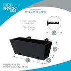BIRDROCK HOME 2pk Metal Railing Planter Box | Flower Boxes for Deck Railings | Adjustable Rail Hanging Bracket | Black Balcony Boxes | House Apartment Plant Pot - Image 5
