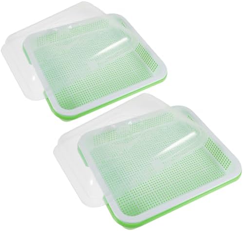 2 Sets Sprouter Tray with Lid Plastic Moisture Preserving Seed Tray by Milisten