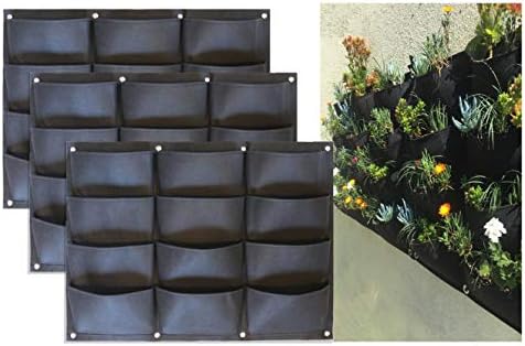 Set of 3, Vertical Planter Grow Bags for Living Wall Garden Hanging 12-Pocket to Grow by wadbeev