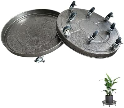 Heavy Duty Plant Caddy with Wheels 20 Inch, 360° Caster, Outdoor Rolling Plant Dolly that is Not Easily Rusted, Indoor Metal Plant Cart with Rollers, Plant Pot Trolley, Silver 3 Pack by TADPOLEBABY