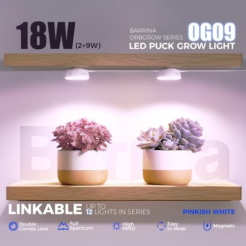 Barrina OG09 Puck Grow Light, 18W, Pinkish White, Timer, 2 Packs - Image 3