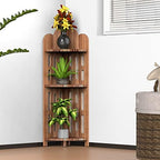 Meangood Bathroom Corner Shelf Stand, 3 Tier Pine Wood Display Shelf for Narrow Space, Shower Corner Shelf, Plant Stand Nightstand, for Living Room, Bedroom, Home Office, Elegant - Image 5