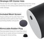 FaithLand 12 Inch Fiberstone Planter - Lightweight Modern Cylinder Plant Pot with Drainage Hole & Plug, Indoor Outdoor Use, Matte Black - Image 2
