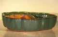Bonsai Boy Blue Green Ceramic Bonsai Pot - Land Water with Scalloped Edges 9 5 x 7 5 x 2 25 by Unknown