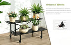Zhongma 2 Tier Heavy Duty Metal Plant Stand with wheels Indoor Outdoor Use - Image 4