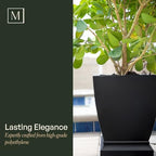 Mayne Acadia 18in Self-Watering Tall Square Planter, Black - Image 4