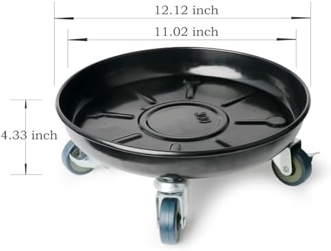 Plant Caddy with Wheels 12 Inch 2 Pack, Heavy Duty Metal Plant Stand & Dolly with Lockable Casters, Holds 160 lbs for Indoor Outdoor Large Flower Pots, Black - Image 2