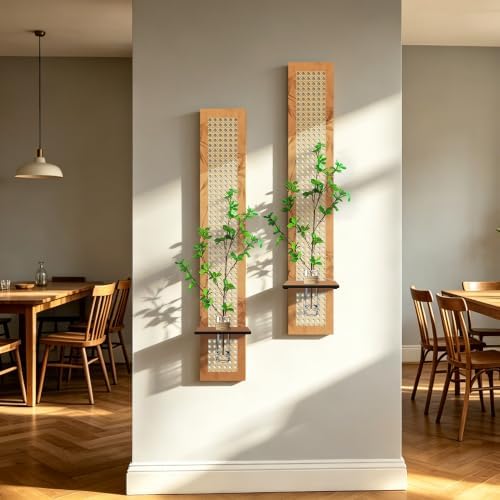 2PC Vertical Bamboo Weaving Wall Art, Neutral, 47In x 8In - Image 6