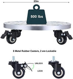 ARTLINE 23" Heavy Duty Plant Caddy with Wheels, Large Round Rolling Planter Stand Roller Base for Potted Trees up to 800lbs, Durable Indoor Outdoor Plant Dolly for Moving Heavy Pots, Trash Cans & Appliances, White - Image 3