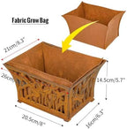 Sungmor Cast Iron Plant Basket with Non-Woven Growing Bag - Rust Rust - Image 3