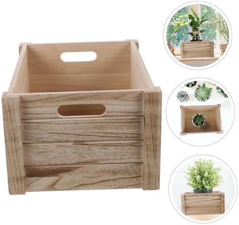 Mipcase Wooden Planter Box Rustic Vintage Style Rectangular for Succulents - Image 7