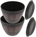 Beaupretty Xmas 2 Sets Faux Wooden Planter with Saucers for Garden Plant by Beaupretty