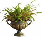 Vintage Gold Urn Planter, Embossed Shabby Chic Iron Flower Pot, 13.6"x8.5" by NOONEAU