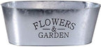 4 Pack - Oval Galvanized"Flowers & Garden" Metal Planter Pots - Perfect for Parties, Weddings & Decorations - Image 5