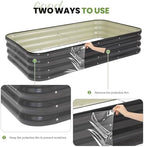 G GOOD GAIN Raised Garden Bed Outdoor, 4-in-1 Modular Metal Planter, Grey - Image 6