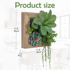 GnFlus Artificial Succulent Wall Decor - Fake Hanging Succulents with Wood Plant Box, 3D Wooden Wall Decor Faux Hanging Plants Indoor Arrangement - Image 3
