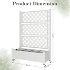 Trellis Raised Garden Bed, Self-Watering Planter Box, White - Image 2