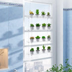4-Tier Clear Hanging Plant Shelves, Adjustable Indoor Window Plant Stand by OtNiap