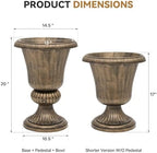 20 Inch Urn Planter for Outdoor Plants, Set of 2, Bronze - Image 2