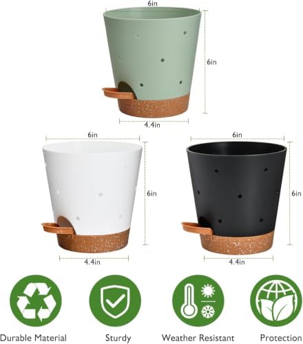 Orchid Pot, 6 Inch Orchid Pots with Holes, 6 Pack Self Watering Plant Pots - Image 4