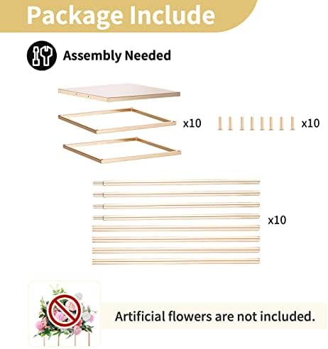 NUPTIO Gold Vases Wedding Centerpieces, Geometric Stand, 31.5" Tall, 10 Pcs - Image 6