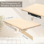 Colingmill Window Boxes Sill Plant Shelf 23.6 x 11 Inch Adjustable Window Boxes Sill Extender for Indoor Plants Shelf Cat Perch Easy Installation Without Damage for Micro Greens Seed Starter Planters - Image 2