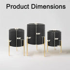 Growsun Metal Plant Pots w/Stands, Set of 3 Flower Pots w/Drain Holes - Image 2