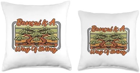 Bonsai Tree Plant Tools Care Kit Set Gifts Ideas Way of Living Penjing Indoor Bonsai Throw Pillow, 18x18, Multicolor - Image 3