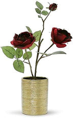 WGV Ceramic Cylinder Vase Bulk Width 4" Height 6" Elegant Unique Modern Matte Floral Container Planter Pot Centerpiece for Event Party Wedding Office Home Decor, Gold Textured 12 Pieces - Image 3
