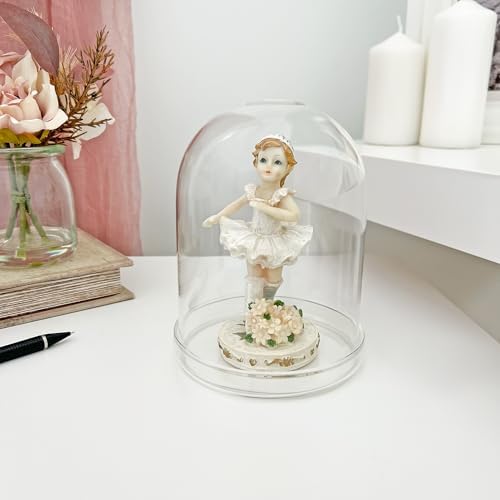 Plymor 4" x 5.5" Glass Display Dome Cloche (Clear Glass Tray Base), Pack of 2 - Image 3