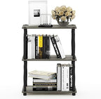 Furinno 18029GYW/BK Turn-N-Tube 3-Tier Compact Multipurpose Shelf Display Rack, Classic, French Oak Grey/Black, 3-Tier Classic Tubes by Furinno-FitsYourSpaceFitsYourBudget
