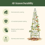 Vego Garden 9 ft Pyramid Obelisk Garden Trellis, Metal Rustproof Plant Support - Image 2