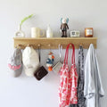 Entrance Coat Rack ，Coat Hooks, Wall-Mounted Wooden Hook Rack, Wall-Mounted Shelves(Oak Color Finish—A-2) by CreatedOn2005