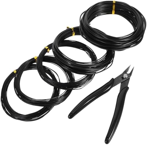 Alipis Aluminum Bonsai Wire Kit with Cutter 1mm 1.5mm 2mm Plant Training Wires 4 Rolls 40m for Tree Shaping and Bonsai Gardening Tools by Alipis