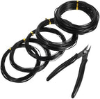 Alipis Aluminum Bonsai Wire Kit with Cutter 1mm 1.5mm 2mm Plant Training Wires 4 Rolls 40m for Tree Shaping and Bonsai Gardening Tools by Alipis