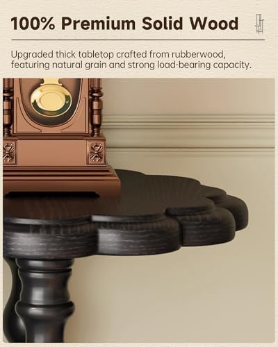 Vintage Corner Shelf 4-Tier, Solid Wood Corner Bookshelf, Black - Image 5