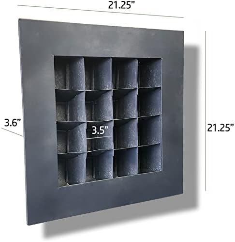 Vandue Modern Home Living Wall Galvanized Steel/Zinc Succulent Planter, Wall Mounted Garden Pocket Planter (16 Pocket, Black Zinc) - Image 5