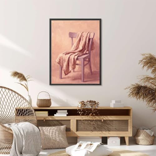 Minimalist Chair with Draped Fabric Black Framed Wall Art Print - Image 5