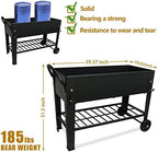 aboxoo Large Elevate 32" H Metal Raised Garden Bed with Wheels Legs Outdoor - Image 4