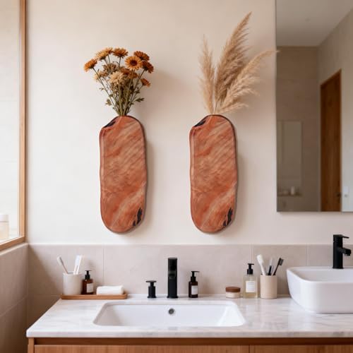 Flower Vase Pots Wall Planters Holder for Indoor Plants Hanging Planters Wall Vase Wooden Plant Hanging Farmhouse Wall Art Decor for for Entryway Hallway Bathroom Living Room, Dining Room - Image 7