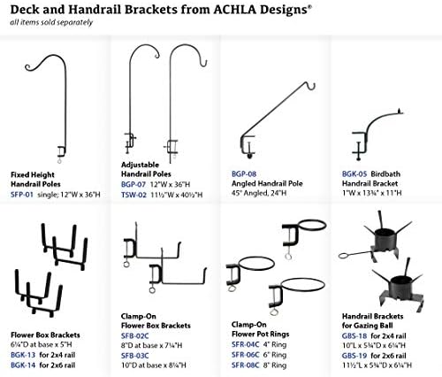 Achla Designs SFB-02C, 8 inch Railing clamp Window Flower Box Brackets, Black - Image 6