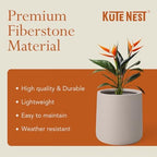 KUTE NEST 12.6" Premium Conico Fiberstone Outdoor Planter - Taupe - Image 5