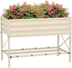 Outsunny Raised Garden Bed with Galvanized Steel Frame, Cream by Outsunny
